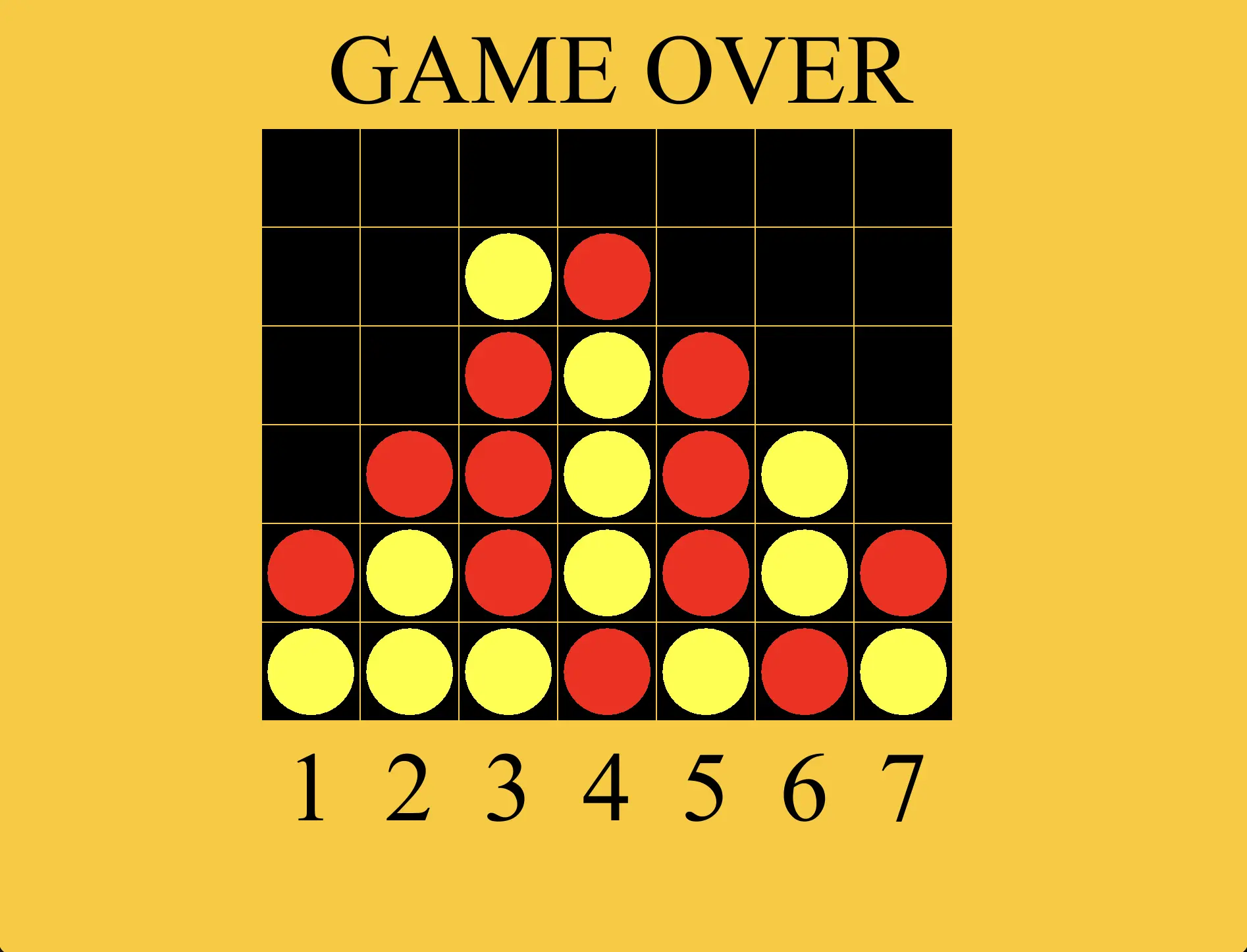 graphical interface for connect four game